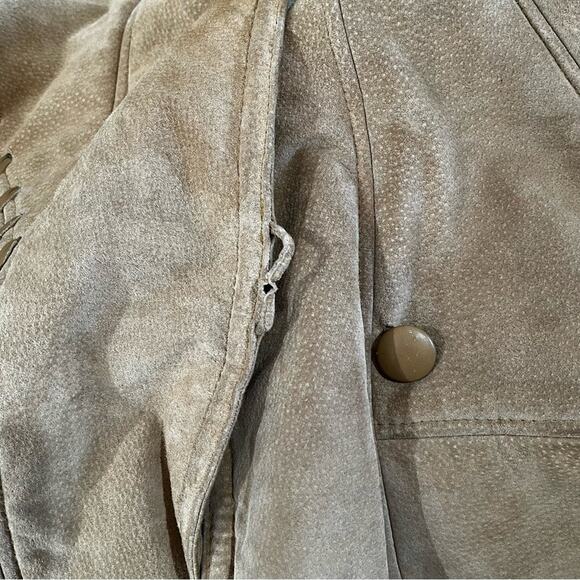 VINTAGE Charles Klein Suede Sherpa Hooded Longline Whipstitch Winter Car Coat XS - Picture 16 of 16